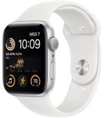 Apple Watch SE 2 44mm Silver Aluminum Case with White Sport Band